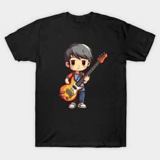 A boy playing his favourite guitar T-Shirt